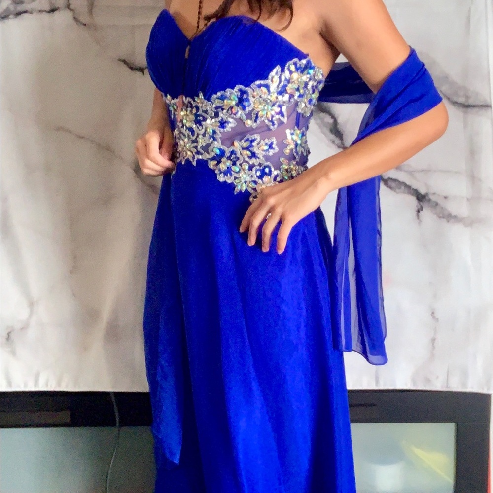Beautiful Royal Blue Chiffon Prom/Bridesmaid Dress